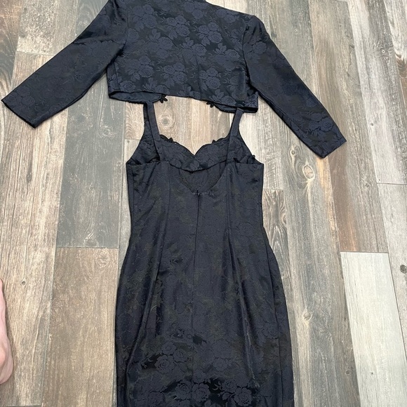 scott mcclintock Brocade Jeweled Beaded -2 Piece Dress & Bolero Jacket Vintage - Picture 12 of 16